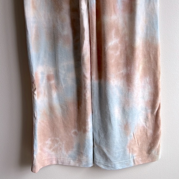 NWT Melloday Blue and Taupe Tie Dye Wide Leg Sweatpants Size Small - Picture 12 of 16